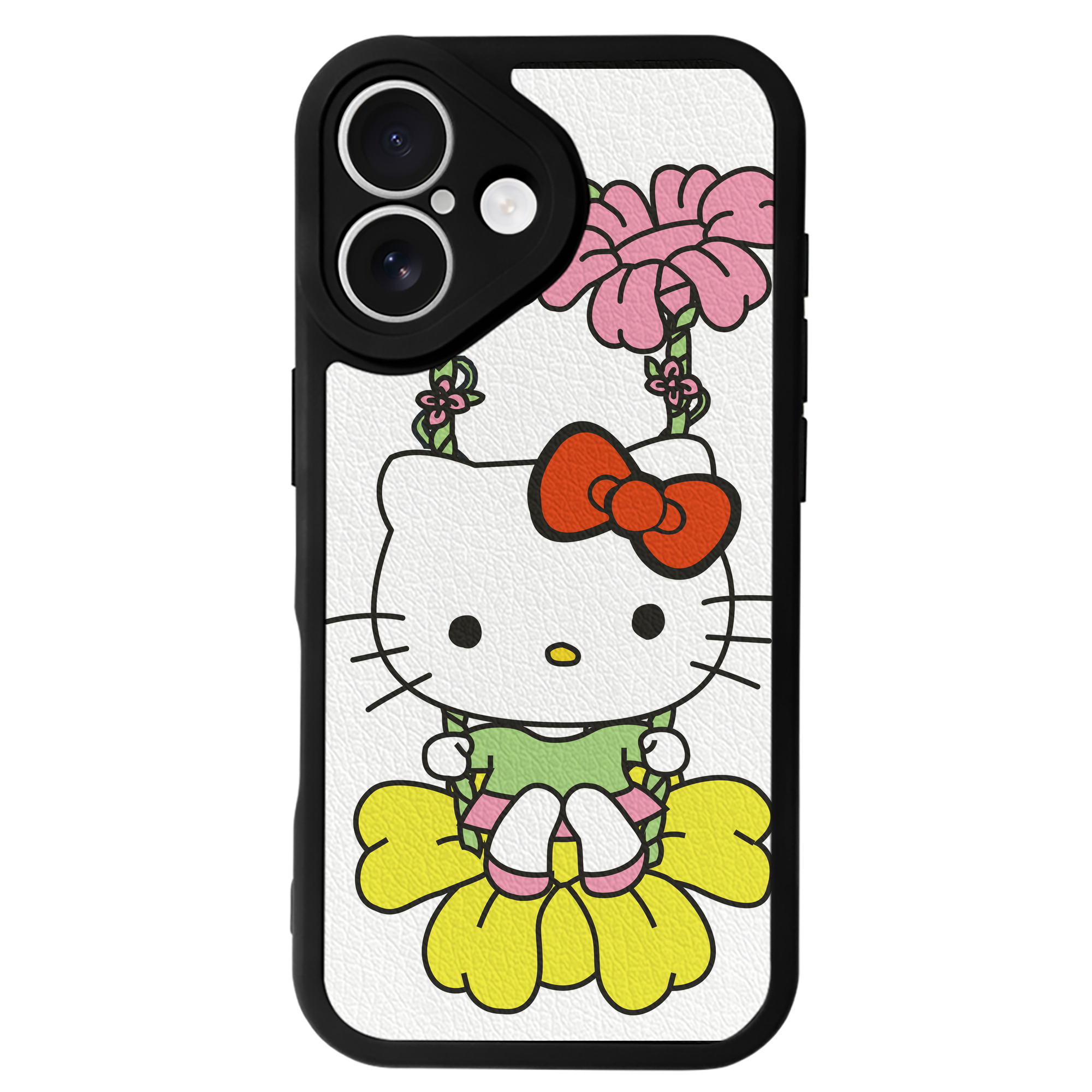 （画像用） Hello Kitty ハローキティ 【iPhone 16シリーズ対応】シリコンスマホケース（レザー調） 材質：シリコン